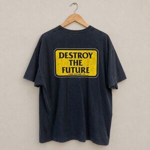 Loser Machine Destroy The Future Gravel Stock T-Shirt Faded Grunge Black Mens XL